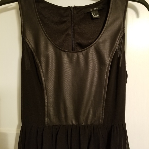 Faux leather High-low Dress - Picture 2 of 4